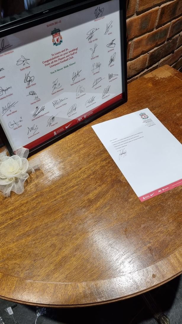 The gifts sent from Liverpool FC to Laura and Jo Craze