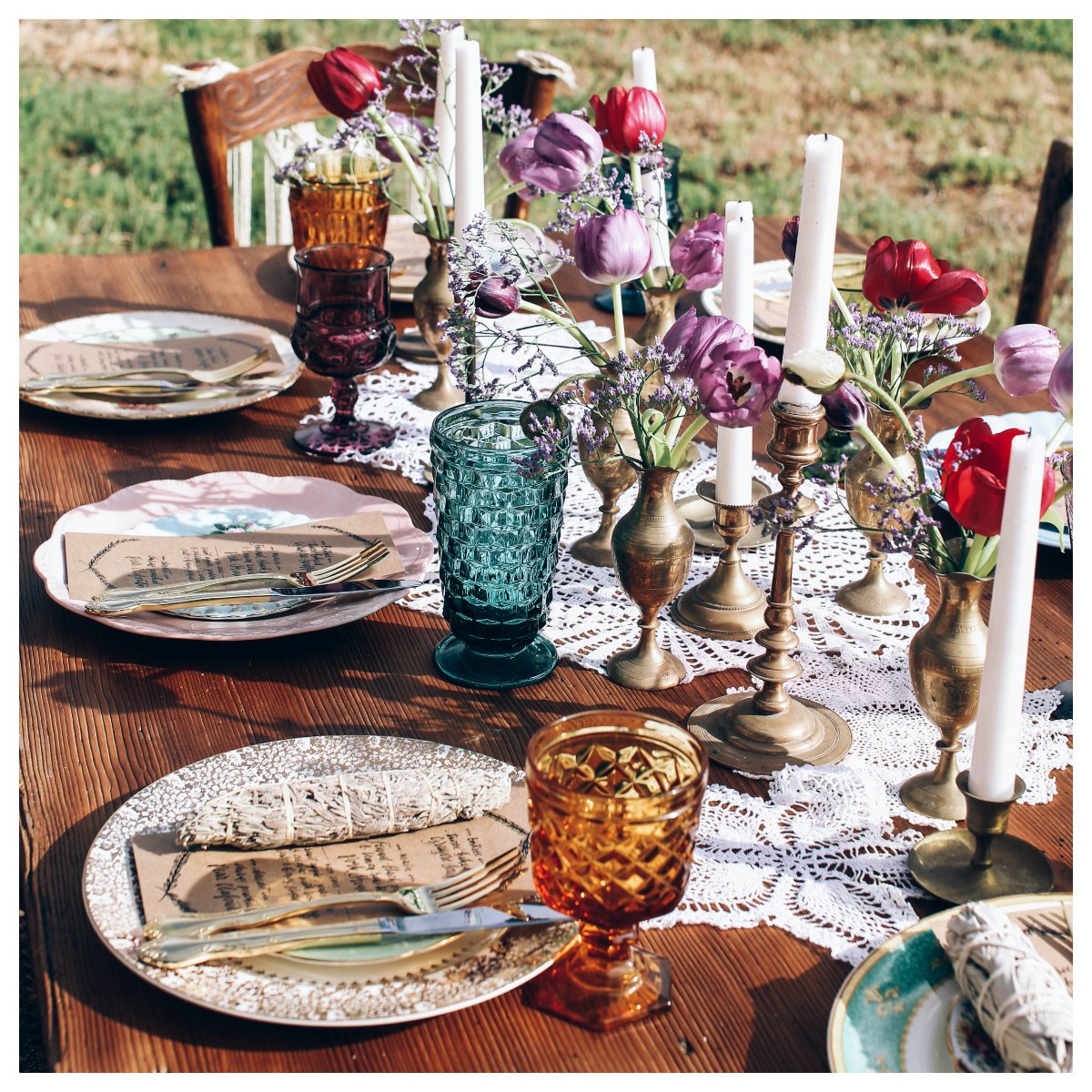 A cosy dinner with pantone or blue lighting