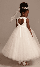 Ball Gown Flower Girl Dress with Heart Cutout