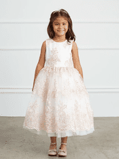 Lace Tulle Embroidered Flower Girl Dress