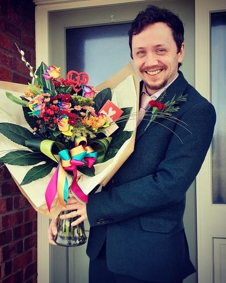 Jake Wyatt delivers the bouquets adding the personal touch. 
