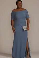 crepe off-the-shoulder dress