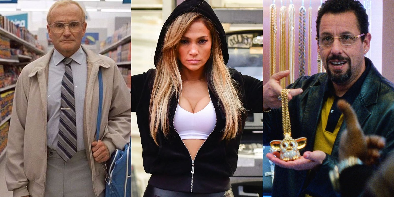 Robin Williams, Jennifer Lopez, and Adam Sandler