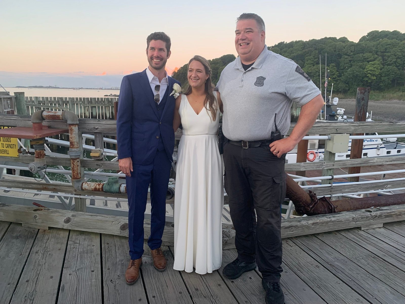 Boston police officer saves wedding on Thompson Island